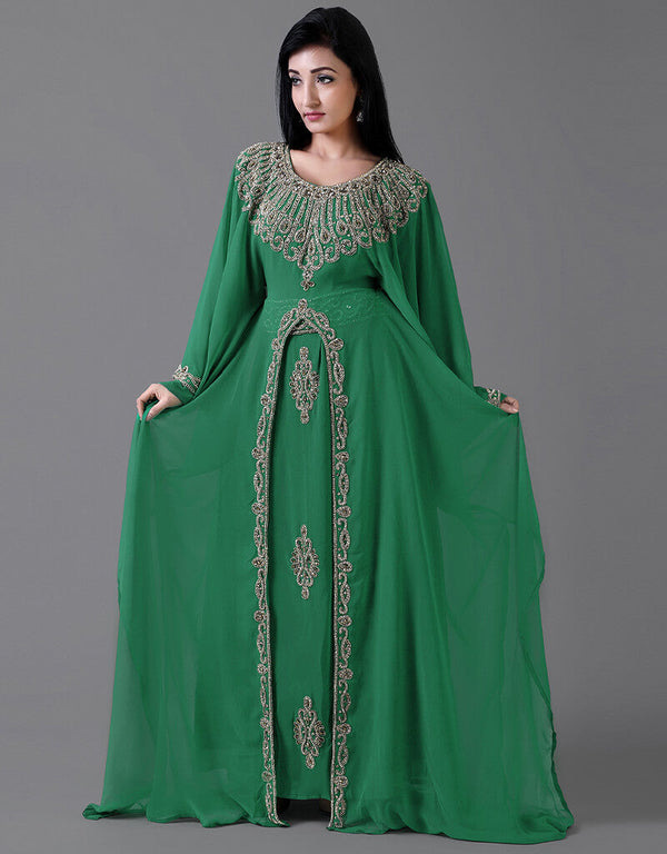 Stylist Green Colored Georgette Heavy Farasha